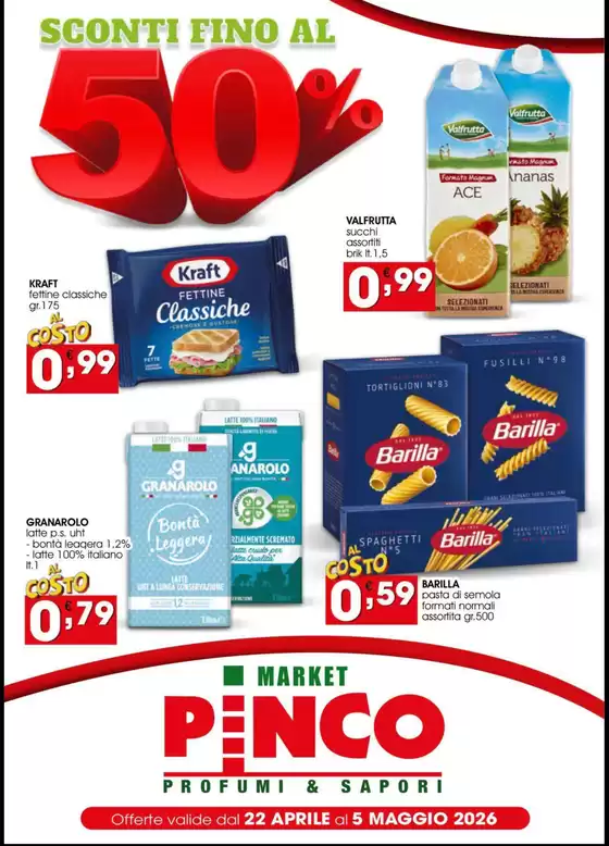 Volantino Market Pinco | Sconti fino al 50% | 2026-04-22T00:00:00.000Z - 2026-05-05T00:00:00.000Z