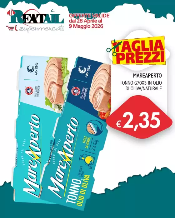 Volantino Reatail Supermercati | Taglia prezzi | 2026-04-28T00:00:00.000Z - 2026-05-09T00:00:00.000Z