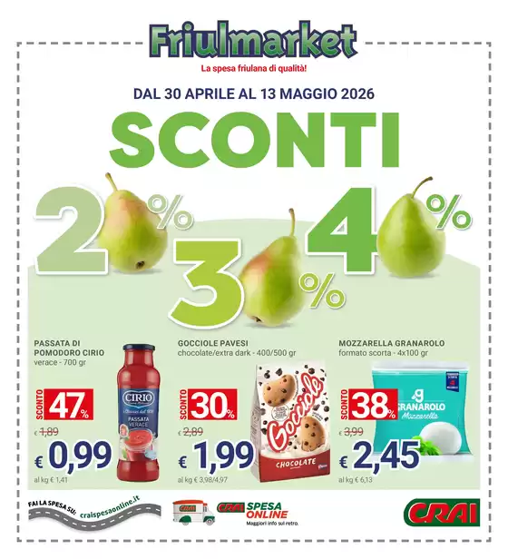Volantino Friulmarket | Sconti 20% 30% 40% | 2026-04-30T00:00:00.000Z - 2026-05-13T00:00:00.000Z