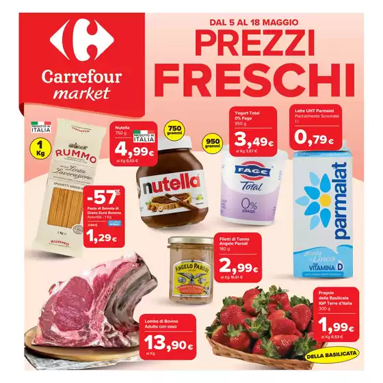 Volantino Carrefour Market | Prezzi freschi | 2026-05-05T00:00:00.000Z - 2026-05-18T00:00:00.000Z