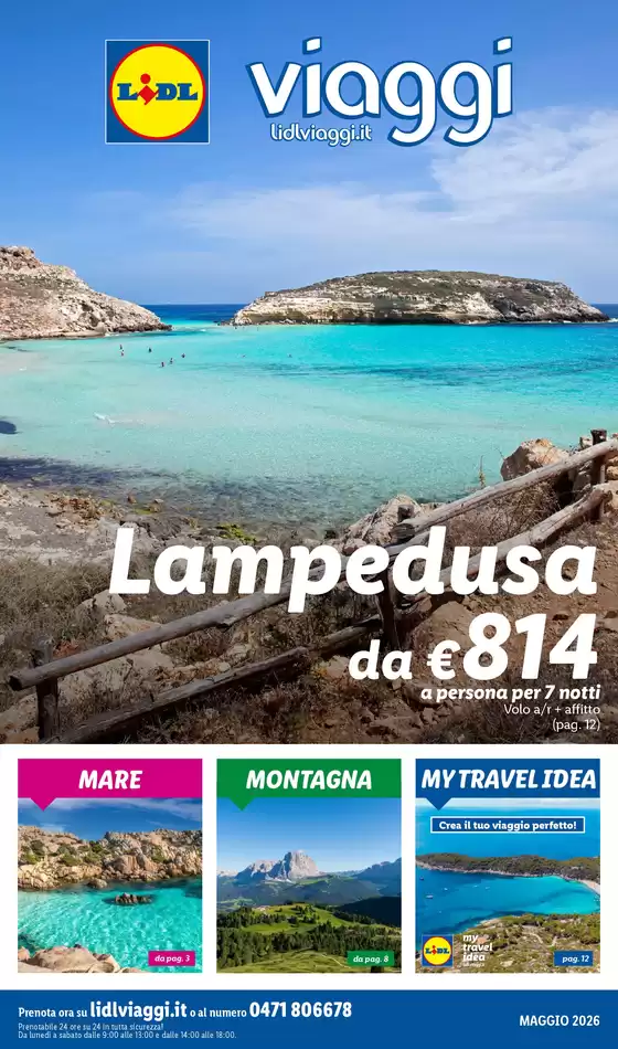 Volantino Lidl Viaggi | MAGGIO 2026 | 2026-04-30T00:00:00.000Z - 2026-05-31T00:00:00.000Z