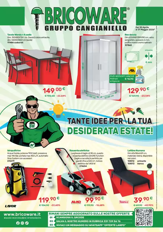 Volantino Bricoware | Offerte Bricoware | 2026-04-30T00:00:00.000Z - 2026-05-31T00:00:00.000Z