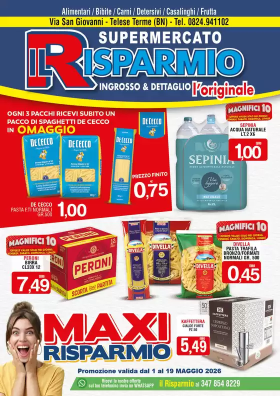 Volantino Supermercato Il Risparmio | Promozione valida 1 al 19 maggio  | 2026-05-01T00:00:00.000Z - 2026-05-19T00:00:00.000Z