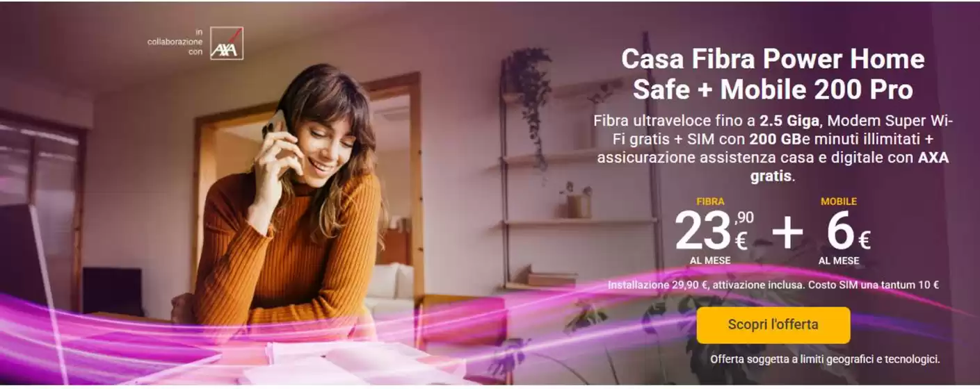Volantino Tiscali Casa | Casa Fibra Power Home Safe + Mobile 200 Pro | 2026-05-04T00:00:00.000Z - 2026-05-31T00:00:00.000Z
