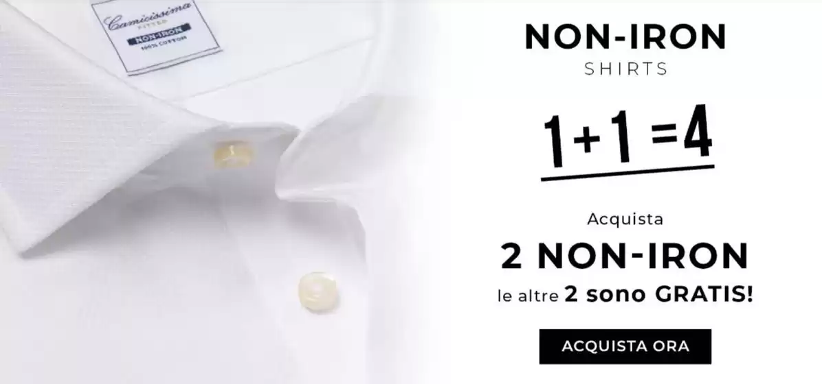 Volantino Camicissima | 1+1=4 | 2026-05-04T00:00:00.000Z - 2026-05-31T00:00:00.000Z