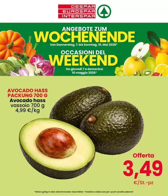 Volantino Eurospar | Occasioni del weekend | 2026-05-07T00:00:00.000Z - 2026-05-10T00:00:00.000Z