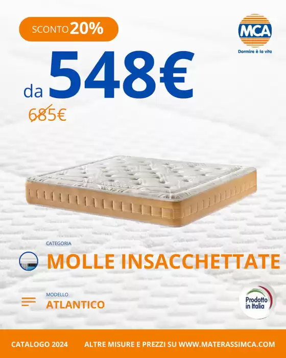 Volantino MCA Materassi | Sconto 20% | 2026-05-04T00:00:00.000Z - 2026-05-31T00:00:00.000Z
