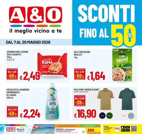 Volantino A&O | Sconti fino al 50% | 2026-05-07T00:00:00.000Z - 2026-05-20T00:00:00.000Z
