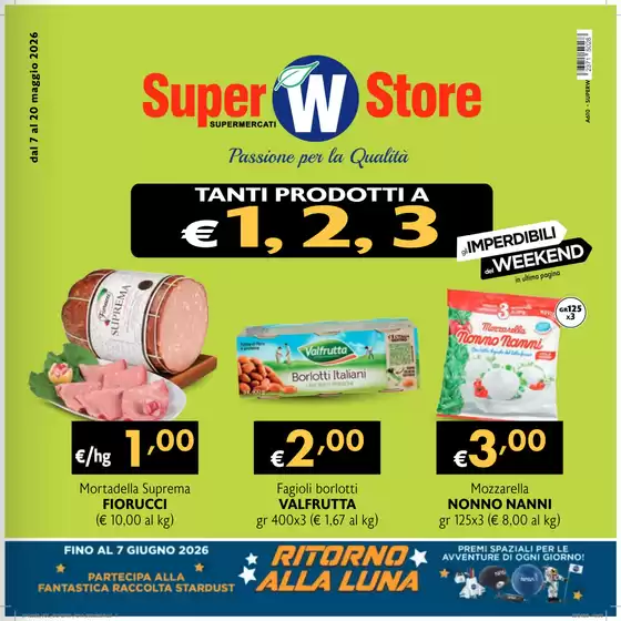 Volantino Super W | Tanti prodotti a 1,2,3€ | 2026-05-07T00:00:00.000Z - 2026-06-07T00:00:00.000Z