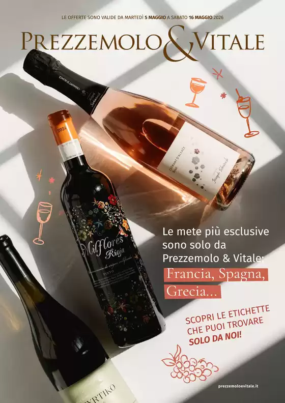 Volantino Prezzemolo & Vitale a San Marco d'Alunzio | Le mete piu esclusive sono solo da Prezzemolo & Vitale: Francia, Spagna, Grecia... | 2026-05-05T00:00:00.000Z - 2026-05-16T00:00:00.000Z