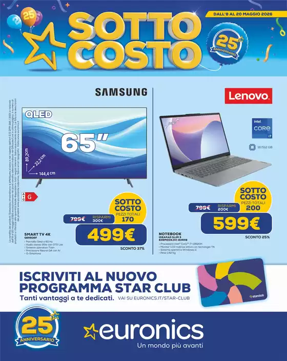 Volantino Euronics | Sotto Costo | 2026-05-08T00:00:00.000Z - 2026-05-20T00:00:00.000Z