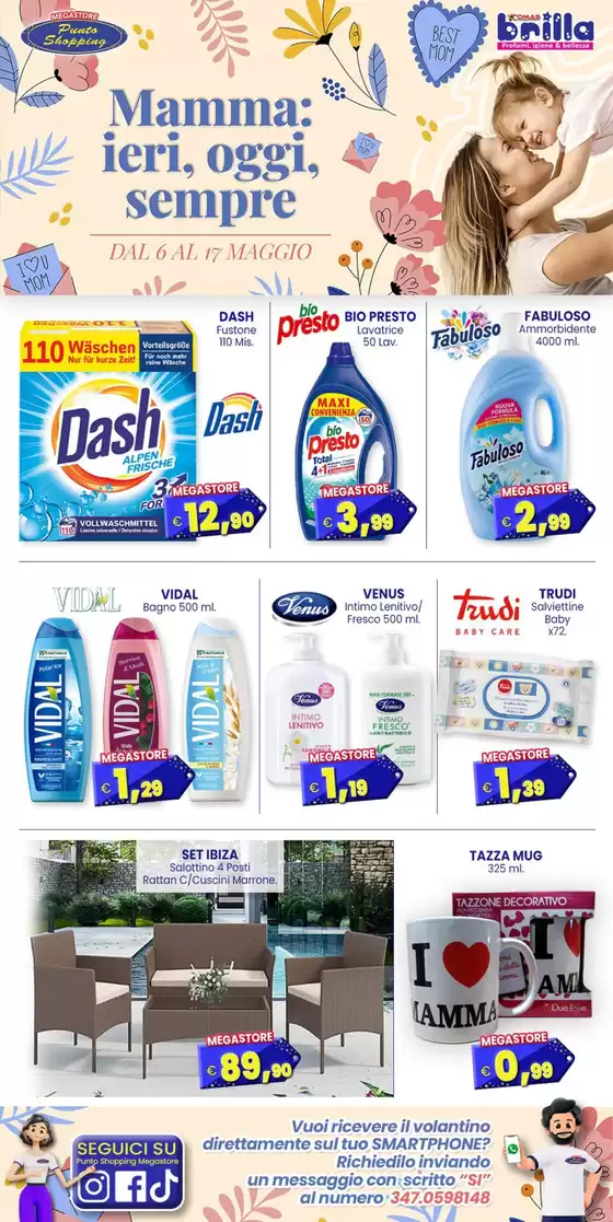 Volantino Punto Shopping Megastore a Castenedolo | Mamma ieri, oggi, sempre | 2026-05-06T00:00:00.000Z - 2026-05-17T00:00:00.000Z