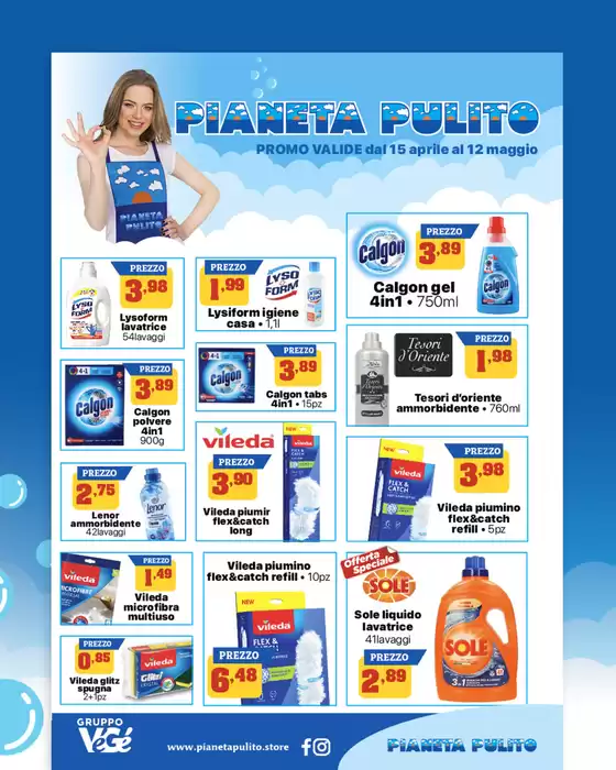 Volantino Pianeta Pulito a Ambivere | Promo valide dal 15 aprile al 12 maggio | 2026-04-15T00:00:00.000Z - 2026-05-12T00:00:00.000Z