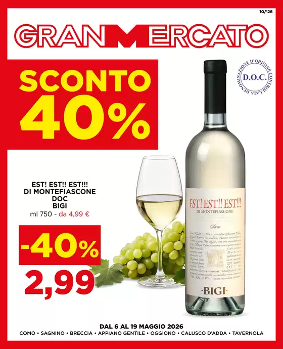 Volantino Gran Mercato a Civitella di Romagna | Sconto 40% | 2026-05-06T00:00:00.000Z - 2026-05-19T00:00:00.000Z