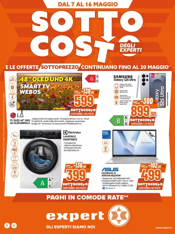 Volantino Expert a Giuliano Teatino | SOTTOCOSTO e sottoprezzo da Expert! | 2026-05-07T00:00:00.000Z - 2026-05-20T00:00:00.000Z