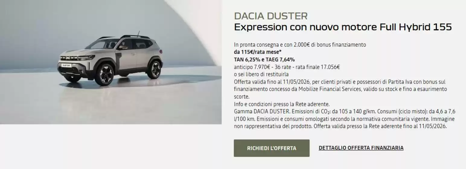 Volantino Dacia | DACIA DUSTER | 2026-05-06T00:00:00.000Z - 2026-05-11T00:00:00.000Z
