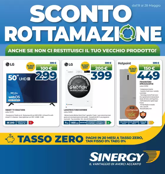Volantino Sinergy a San Giorgio Lucano | Sconto rottamazione | 2026-05-08T00:00:00.000Z - 2026-05-28T00:00:00.000Z