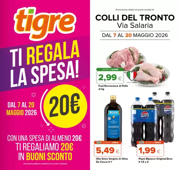 Volantino Tigre a Comerio | Ti regala la spesa ! | 2026-05-07T00:00:00.000Z - 2026-05-20T00:00:00.000Z
