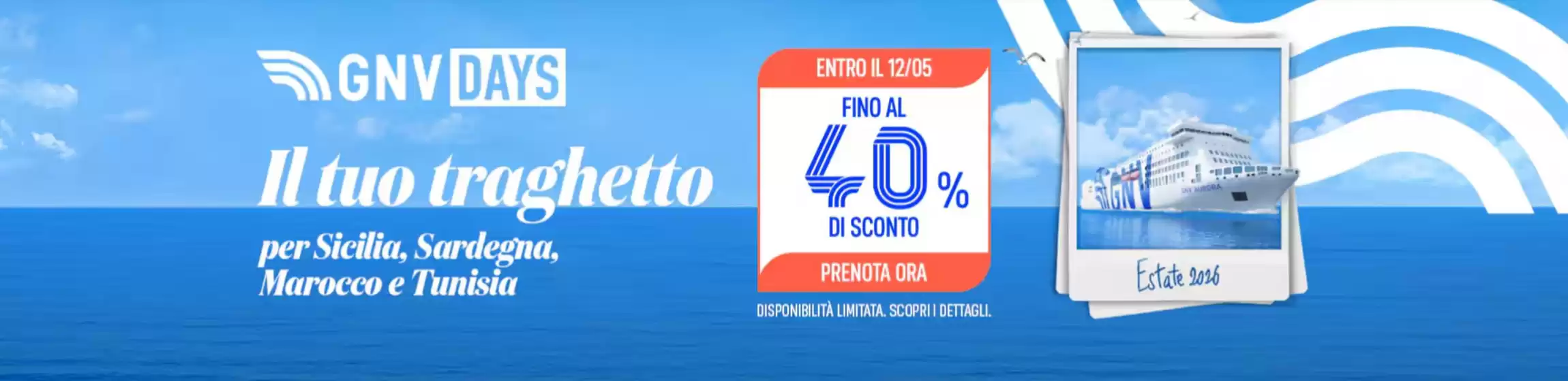 Volantino GNV a Cartoceto | Fino al 40% | 2026-05-06T00:00:00.000Z - 2026-05-12T00:00:00.000Z