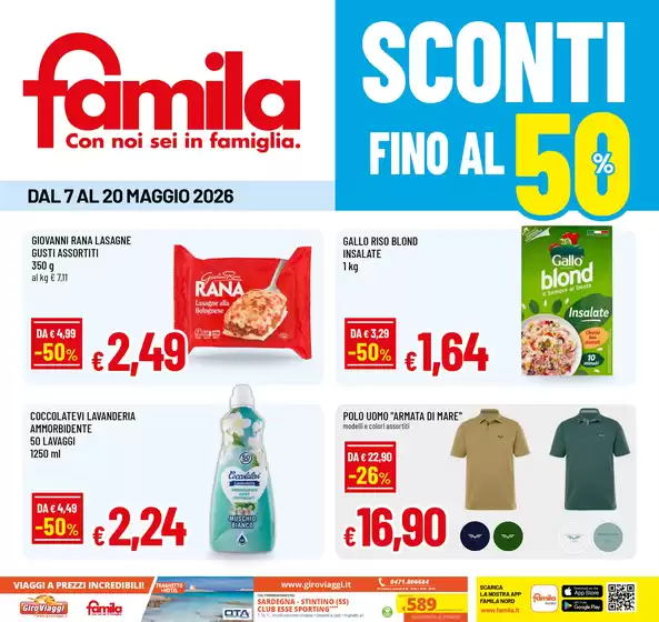 Volantino Famila | Sconti fino al 50% | 2026-05-07T00:00:00.000Z - 2026-05-20T00:00:00.000Z