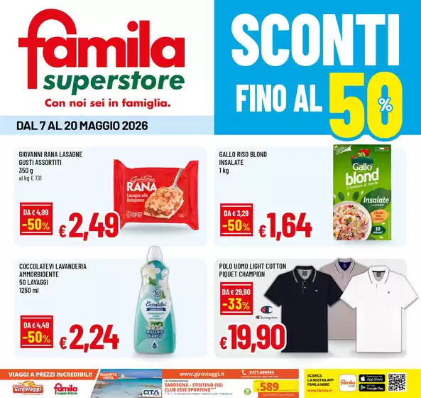 Volantino Famila Superstore | Sconti fino al 50% | 2026-05-07T00:00:00.000Z - 2026-05-20T00:00:00.000Z