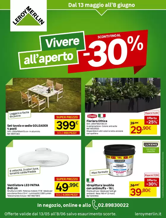 Volantino Leroy Merlin | Vivere all'aperto da Leroy Merlin! | 2026-05-13T00:00:00.000Z - 2026-06-08T00:00:00.000Z