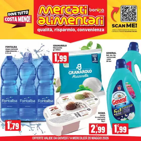 Volantino Mercati Alimentari | Dove tutto costa meno!  | 2026-05-07T00:00:00.000Z - 2026-05-20T00:00:00.000Z