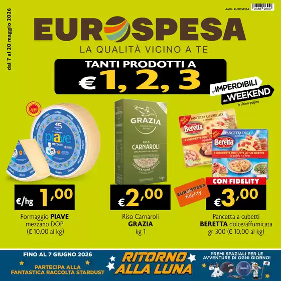 Volantino Eurospesa | Tanti prodotti a 1,2,3 euro | 2026-05-07T00:00:00.000Z - 2026-05-20T00:00:00.000Z