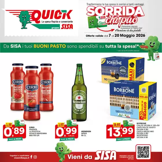 Volantino Quick Sisa | Sorrida chi puo  | 2026-05-07T00:00:00.000Z - 2026-05-20T00:00:00.000Z