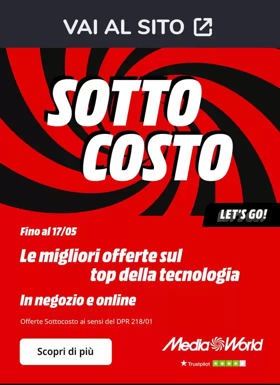 Volantino MediaWorld a San Giorgio Lucano | SOTTOCOSTO da MediaWorld! | 2026-05-08T00:00:00.000Z - 2026-05-17T00:00:00.000Z