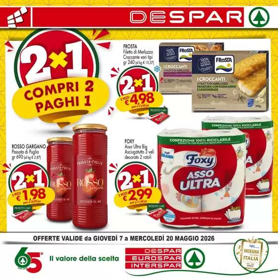 Volantino Eurospar | 2x1 Compri 2 paghi 1  | 2026-05-07T00:00:00.000Z - 2026-05-20T00:00:00.000Z
