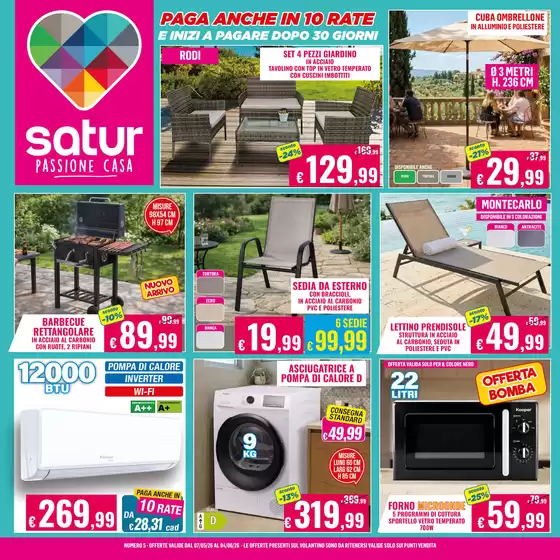 Volantino Satur | Paga anche in 10 rate | 2026-05-07T00:00:00.000Z - 2026-06-04T00:00:00.000Z
