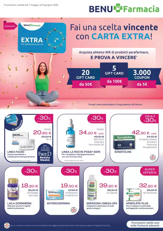 Volantino BENU Farmacia a Fanano | Fai una scelta vincente con carta extra! | 2026-05-07T00:00:00.000Z - 2026-06-09T00:00:00.000Z
