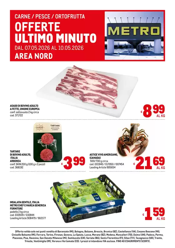 Volantino Metro | Offerte freschissimi Area Nord | 2026-05-08T00:00:00.000Z - 2026-05-10T00:00:00.000Z