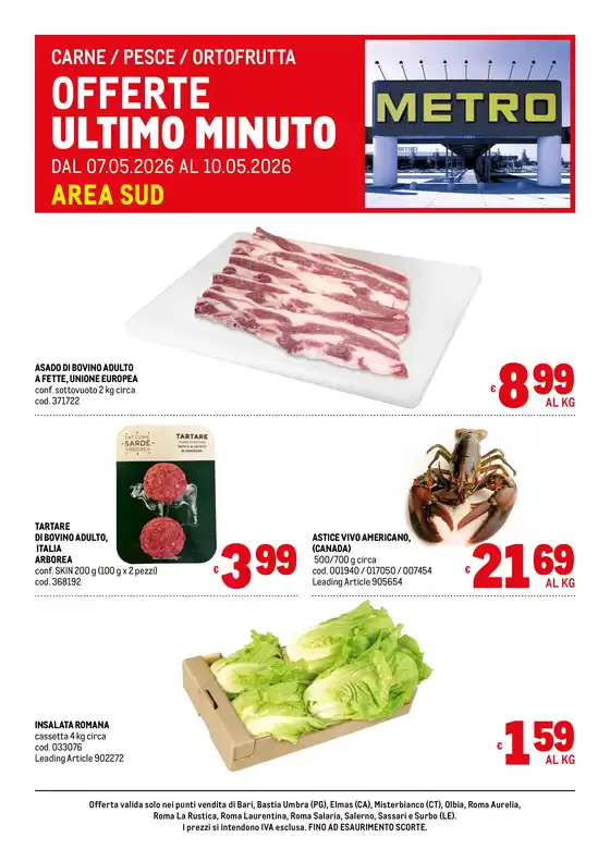 Volantino Metro | Offerte freschissimi Area Sud | 2026-05-08T00:00:00.000Z - 2026-05-10T00:00:00.000Z