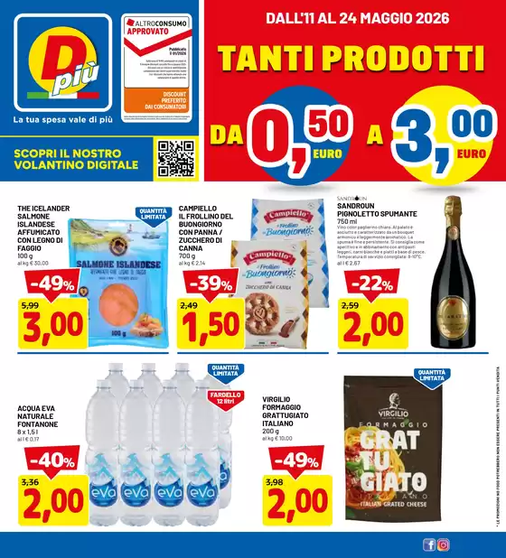 Volantino Dpiu | Tanti prodotti da 0.50€ a 3.00€ | 2026-05-11T00:00:00.000Z - 2026-05-24T00:00:00.000Z