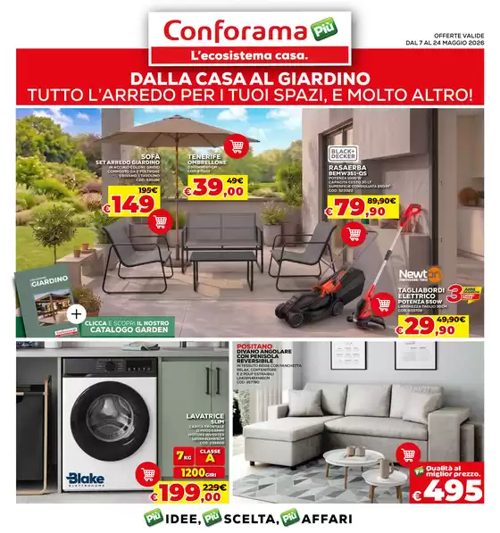 Volantino Conforama | Dalla casa al giardino | 2026-05-08T00:00:00.000Z - 2026-05-24T00:00:00.000Z