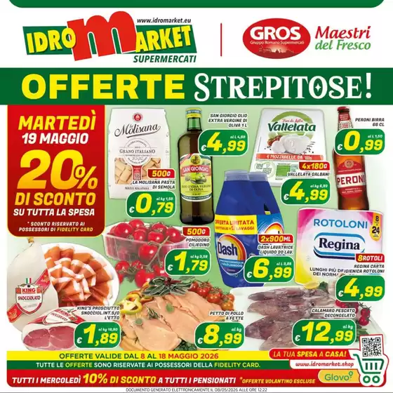 Volantino Idromarket | Offerte strepitose! | 2026-05-08T00:00:00.000Z - 2026-05-18T00:00:00.000Z