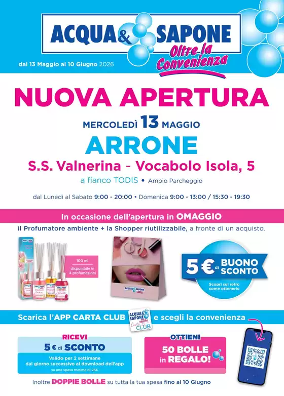 Volantino Acqua & Sapone | Nuova Apertura | 2026-05-13T00:00:00.000Z - 2026-06-10T00:00:00.000Z