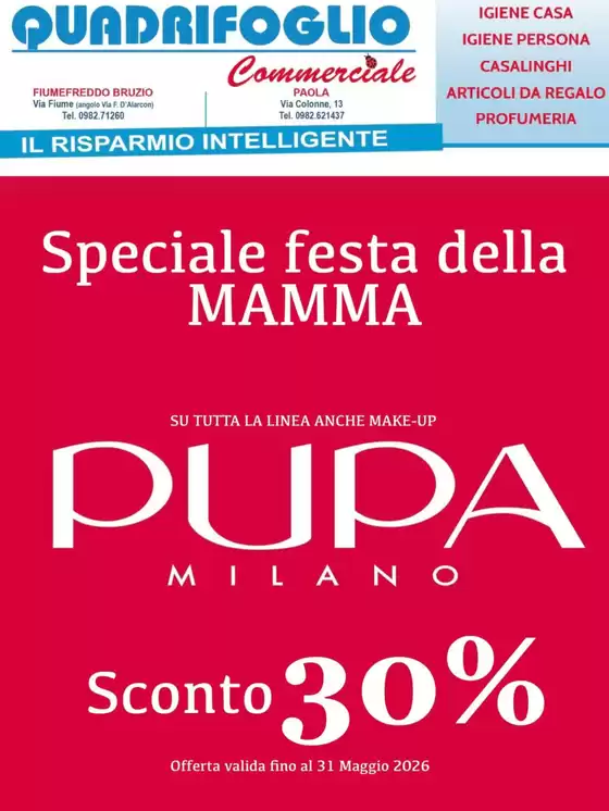 Volantino Quadrifoglio Commerciale | Sconto 30% | 2026-05-11T00:00:00.000Z - 2026-05-31T00:00:00.000Z