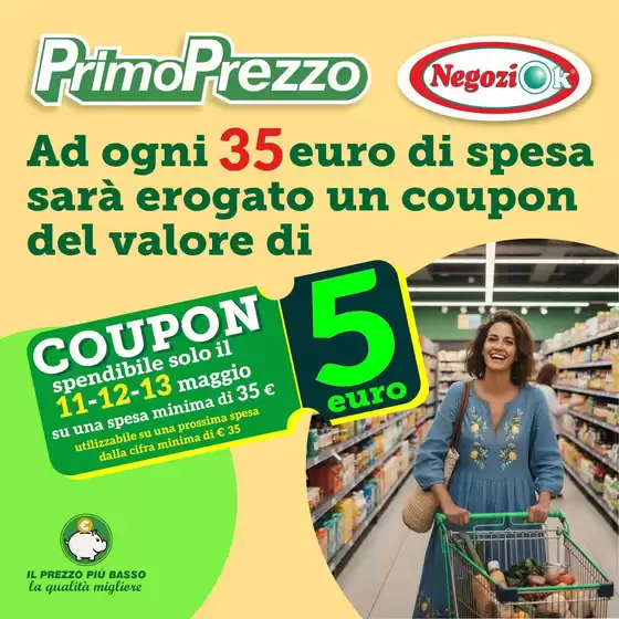 Volantino PrimoPrezzo | Cupon 5 euro | 2026-05-11T00:00:00.000Z - 2026-05-13T00:00:00.000Z