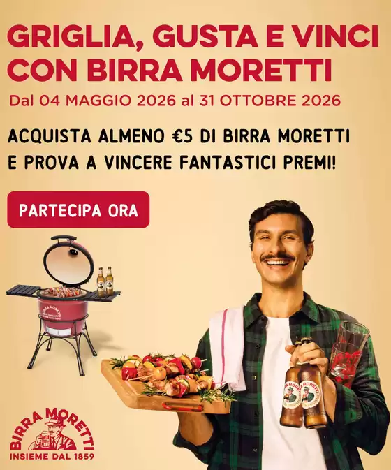 Volantino Birra Moretti | Griglia e vinci | 2026-05-29T00:00:00.000Z - 2026-07-12T00:00:00.000Z