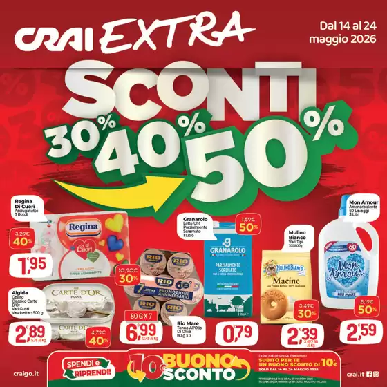 Volantino Crai a Empoli | Sconti 30% 40% 50% | 2026-05-14T00:00:00.000Z - 2026-05-24T00:00:00.000Z