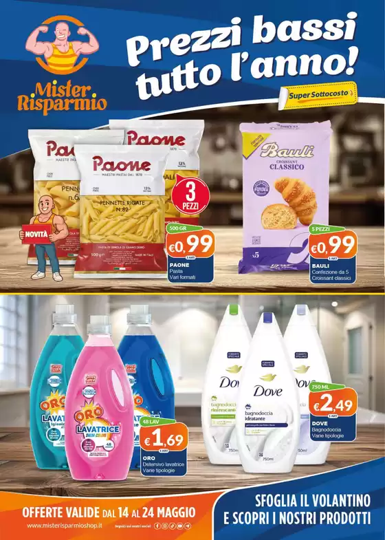 Volantino Mister Risparmio | Prezzi bassi tutto l'anno! | 2026-05-13T00:00:00.000Z - 2026-05-24T00:00:00.000Z