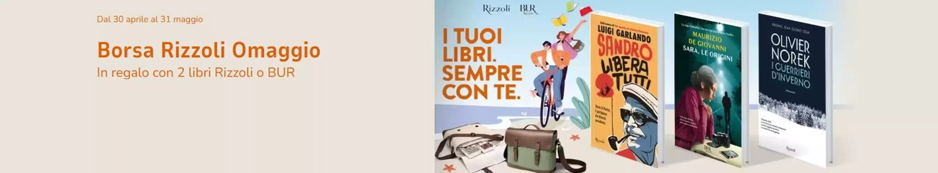 Volantino Mondadori Store | Borsa rizzoli omaggio | 2026-05-13T00:00:00.000Z - 2026-05-31T00:00:00.000Z