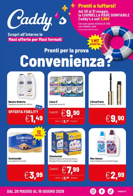 Volantino Caddy's | Pronti per la prova Convenienza. | 2026-05-28T00:00:00.000Z - 2026-06-16T00:00:00.000Z