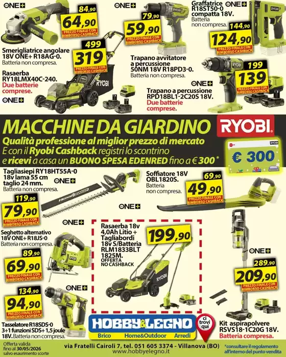 Volantino Hobby & Legno | Macchine da giardino | 2026-05-14T00:00:00.000Z - 2026-05-30T00:00:00.000Z