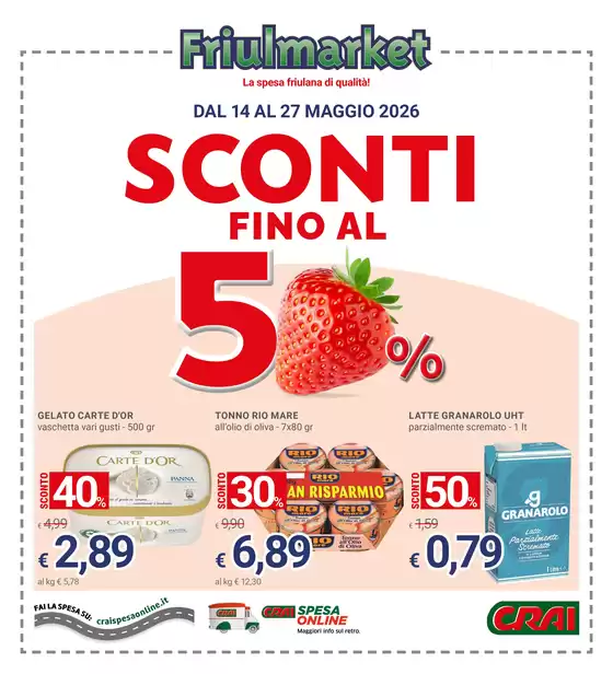 Volantino Friulmarket | Sconti fino al 50% | 2026-05-14T00:00:00.000Z - 2026-05-27T00:00:00.000Z