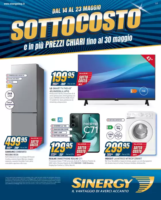 Volantino Sinergy | Sottocosto | 2026-05-14T00:00:00.000Z - 2026-05-30T00:00:00.000Z