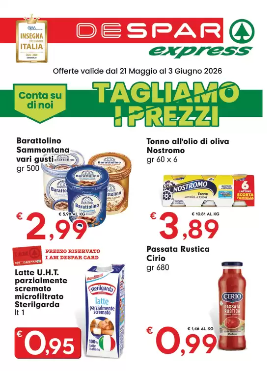 Volantino Despar Express | Tagliamo i prezzi | 2026-05-21T00:00:00.000Z - 2026-06-03T00:00:00.000Z
